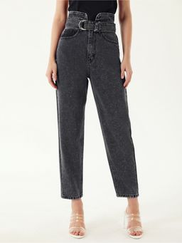 KOTTY - Womens High Rise Cotton Lycra Jeans with Belt (Set of 2)