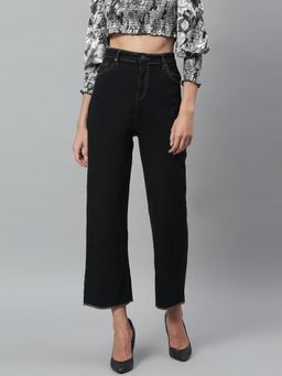 KOTTY - Womens High Rise Regular Fit Solid Jeans