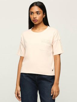 Pepe Jeans - Pink Round Neck Short Sleeved T-Shirt
