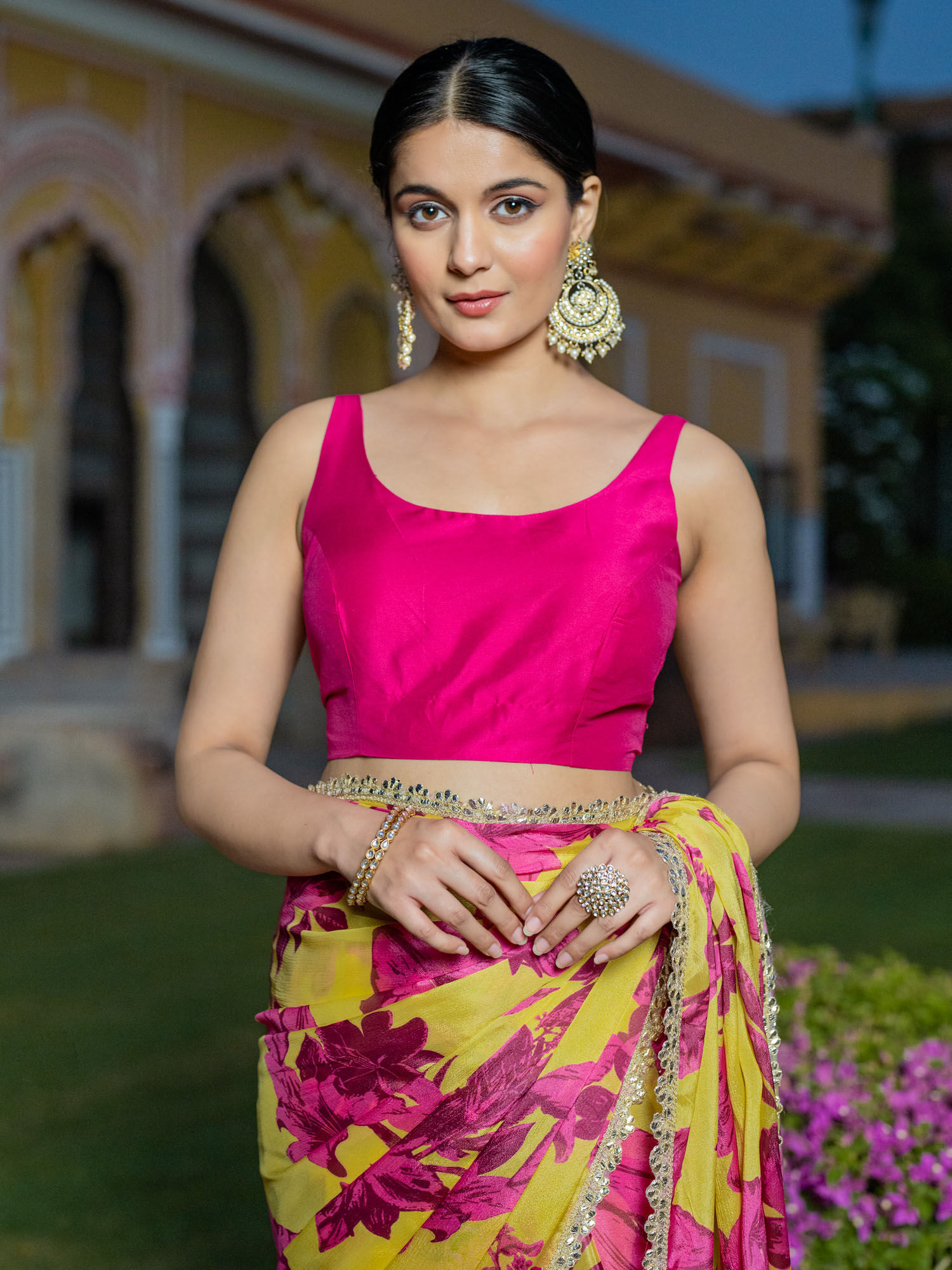 kasya Pink Viscose Pst Festive Sleeveless Stitched Blouse-picture-44