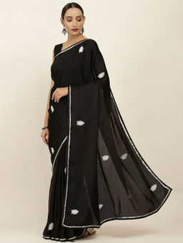 Soch - Embellished Crepe Saree with Unstitched Blouse