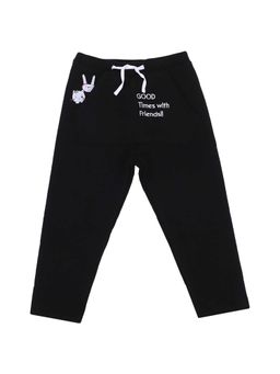 Bodycare - Girls Black Printed Fleece Trackpant