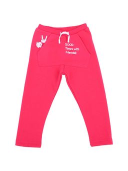 Bodycare - Girls Fuchsia Printed Fleece Trackpant