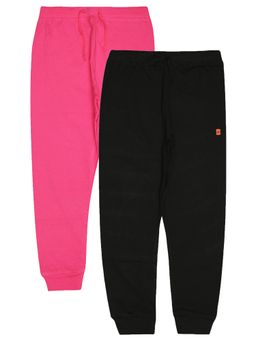 Bodycare - Girls Solid Trackpant - Black and Fuchsia (Pack of 2)