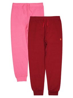 Bodycare - Girls Solid Trackpant - Maroon and Dark Pink (Pack of 2)