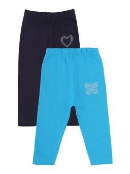 Bodycare - Girls Cotton Trackpant Solid Navy and Blue (Pack of 2)