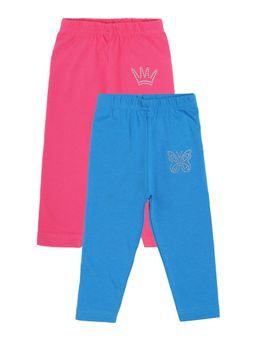 Bodycare - Girls Cotton Trackpant Solid Fuchsia and Royal Blue (Pack of 2)