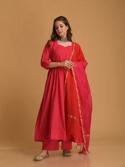 DIMPLE DESIGN STUDIO - Rani Anarkali (Set of 3)