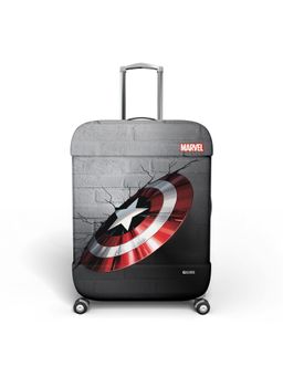 Kuber Industries - Grey Marvel Captain America Shield Polyester Luggage Cover (S)