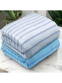 Story@Home - Multi-Color Microfiber 500 Gsm Bath Towel (Pack of 2) (XL)