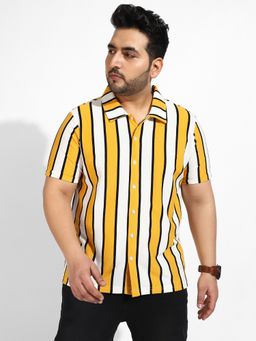 Instafab Plus - Mens Casual Shirt Color Yellow