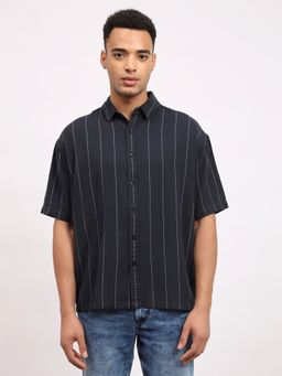 Lee - Men Striped Blue Comfort Fit Shirts