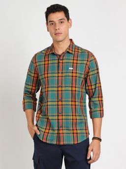 Lee - Men Checked Green Regular Fit Shirts