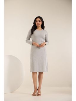Polago Clothing - Grey Cotton Knee Dress