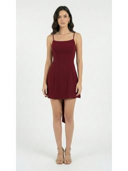 COLOR CAPITAL - Bow Mini Dress - Maroon