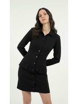 COLOR CAPITAL - Tailored Blazer Mini Dress - Black
