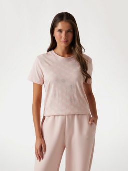 Guess - Pink Noemie Pure Cotton Printed T-Shirt