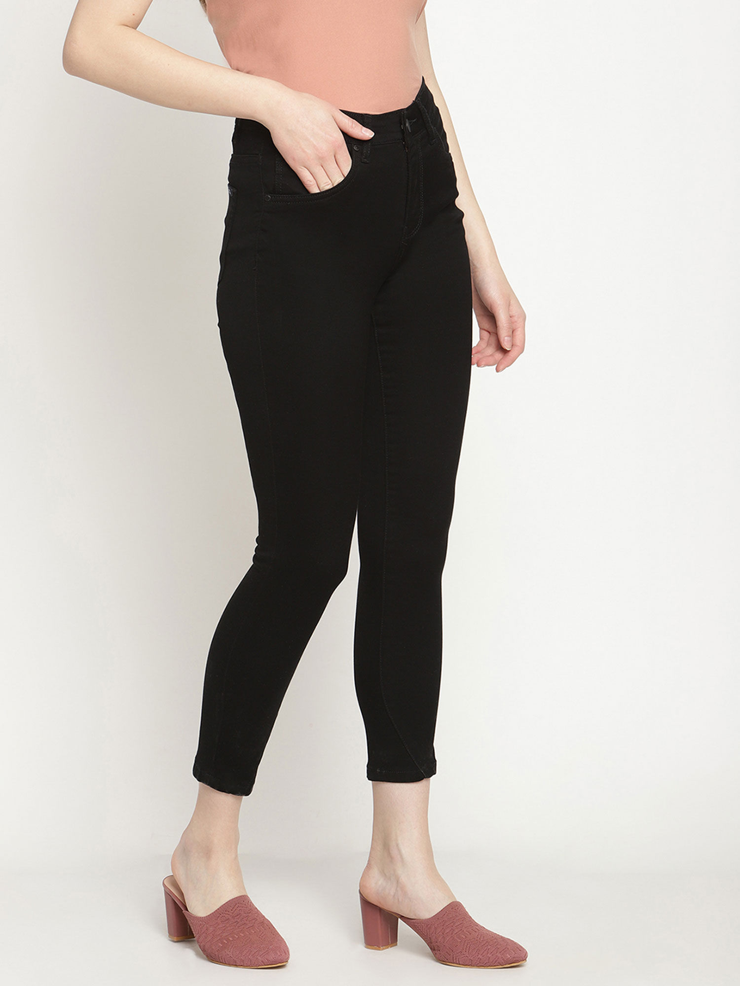 Buy Madame Women Black Skinny Fit Denim 