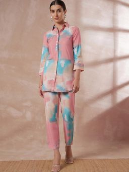 Gahan - She Will Multi-Color Tie & Dye Print Embroidered Co-Ord Set