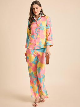 Gahan - She Will Multi-Colored Tie & Dye Print Co-Ord Set