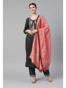 Gahan - Grey Muslin Sequence Zari Embroidered Straight Kurta Pant with Dupatta