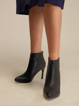 Twenty Dresses by Nykaa Fashion - Black Pointed Toe Ankle Length Stiletto Boots