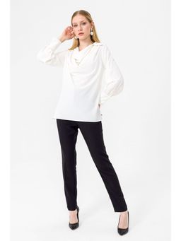 Sateen - Ecru Solid Basic Pattern Top