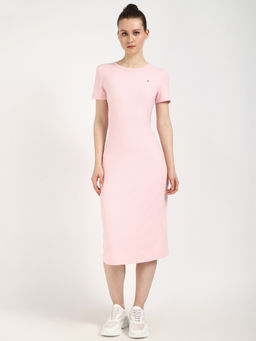 Tommy Hilfiger - Rib Bodycon Midi Dress Pink