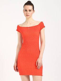 Tommy Hilfiger - Smock Bodycon Mini Dress Orange
