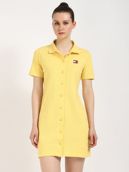 Tommy Hilfiger - Badge Pique Polo Mini Dress Yellow