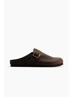 H&M - Men Brown Leather Mules