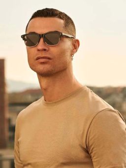 CR7 - By Cristiano Ronaldo Mens Black Silver Bowline Sunglass (145)