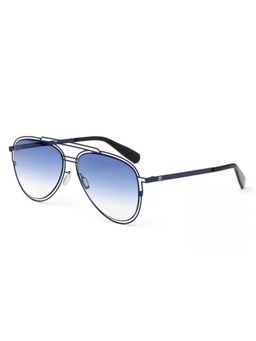 CR7 - By Cristiano Ronaldo Mens Metallic Blue Flat Aviator Sunglass (145)