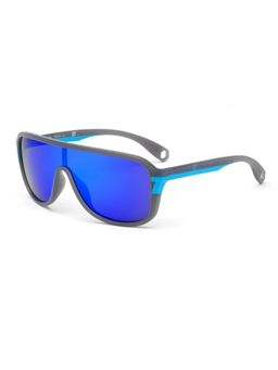 CR7 - By Cristiano Ronaldo Mens Grey Light Blue Wrap-Around Oversized Sunglass (145)