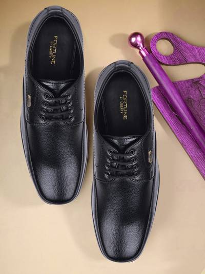 Men Fortune HOL-131E Formal Black Lacing Derbies
