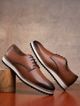 Louis Stitch - Men Tan Ultra Lightweight and Comfortable Derbies