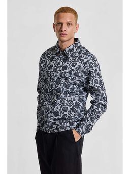 Snitch - Grey Printed Relaxed Fit Jacket