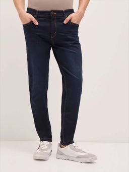 The Bear House - Blue Solid Slim Fit Jeans