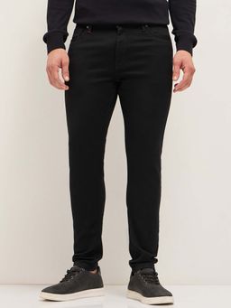 The Bear House - Black Solid Skinny Fit Jeans
