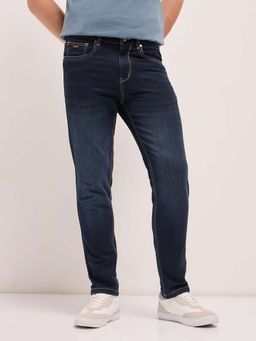 The Bear House - Blue Solid Slim Fit Jeans