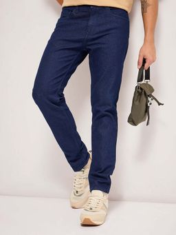 The Bear House - Blue Solid Slim Fit Jeans
