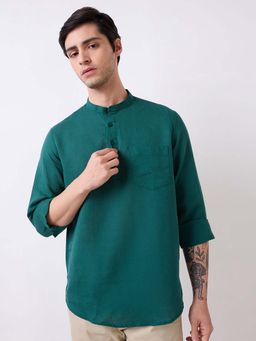 Spykar - Green Solid Slim Fit Shirt