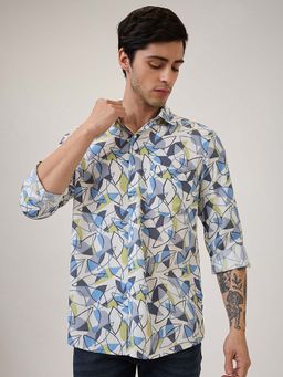 Spykar - Grey Printed Slim Fit Shirt
