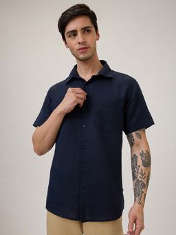 Spykar - Blue Solid Slim Fit Shirt