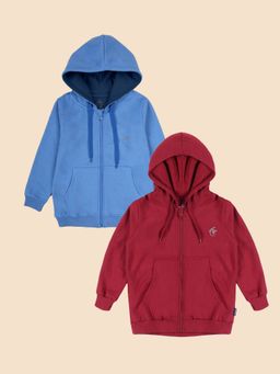 KiddoPanti - Solid Unisex Multi-Color Hoodies (Pack Of 2)
