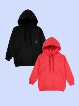 KiddoPanti - Unisex Multi-Color Solid Winter Hoodies (Pack Of 2)