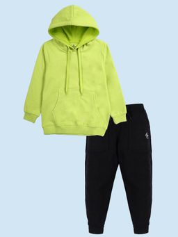 KiddoPanti - Boys Multi-Color Solid Hoodie And Track Pant