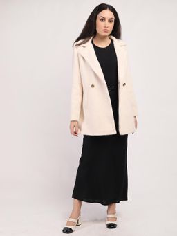 HONNETE - Women Casual Regular Fit Double Breasted Solid Trench Coat for Women