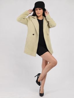 HONNETE - Women Casual Regular Fit Double Breasted Solid Trench Coat for Women