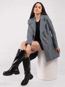 HONNETE - Women Casual Regular Fit Trench Double Breasted Women Winter Coat